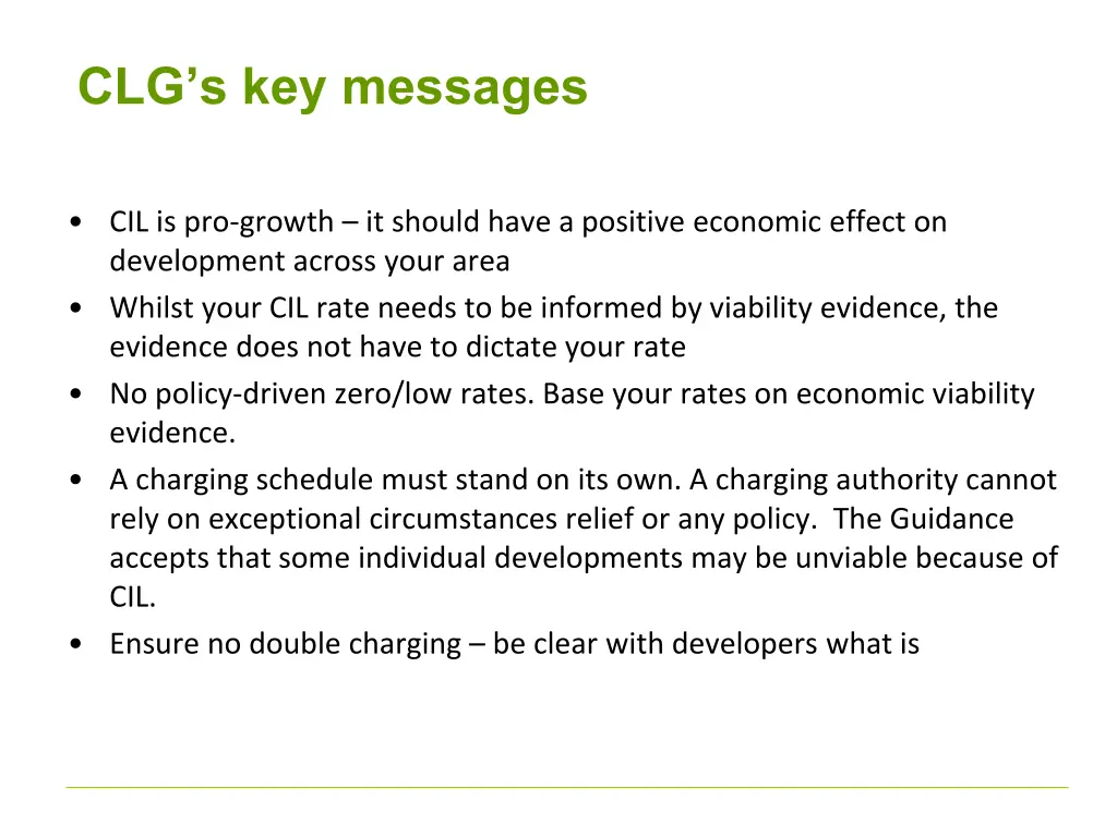 clg s key messages