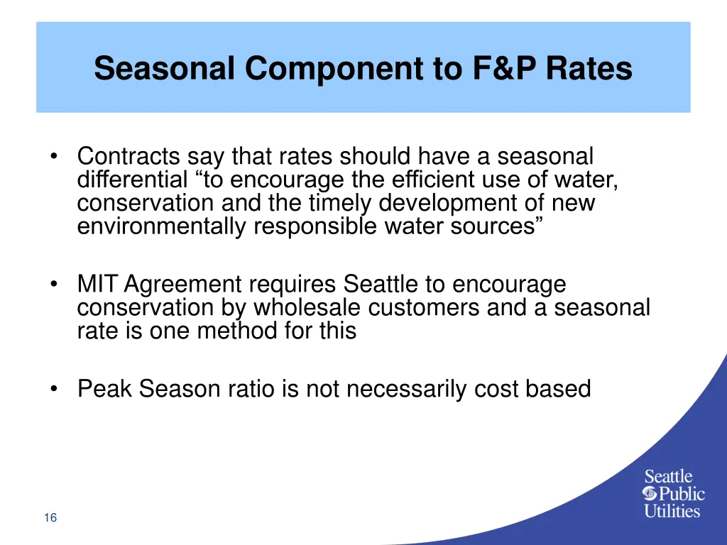 seasonal component to f p rates