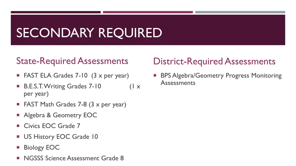 secondary required