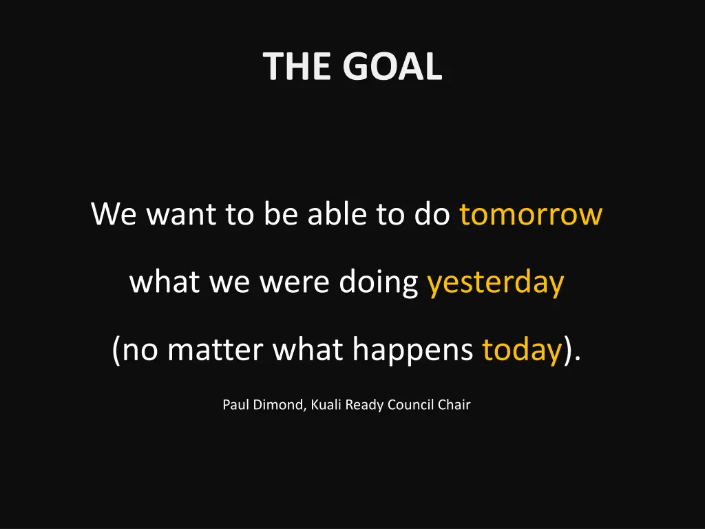 the goal