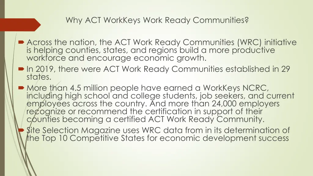 why act workkeys work ready communities