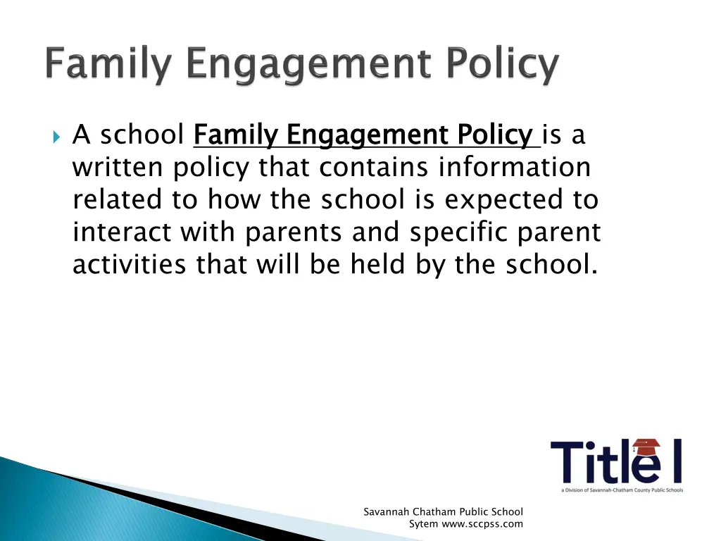 a school family engagement policy written policy