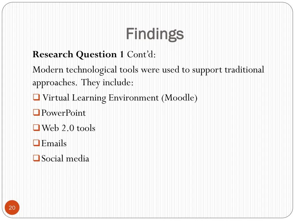 findings findings 2