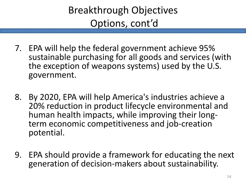 breakthrough objectives options cont d 1