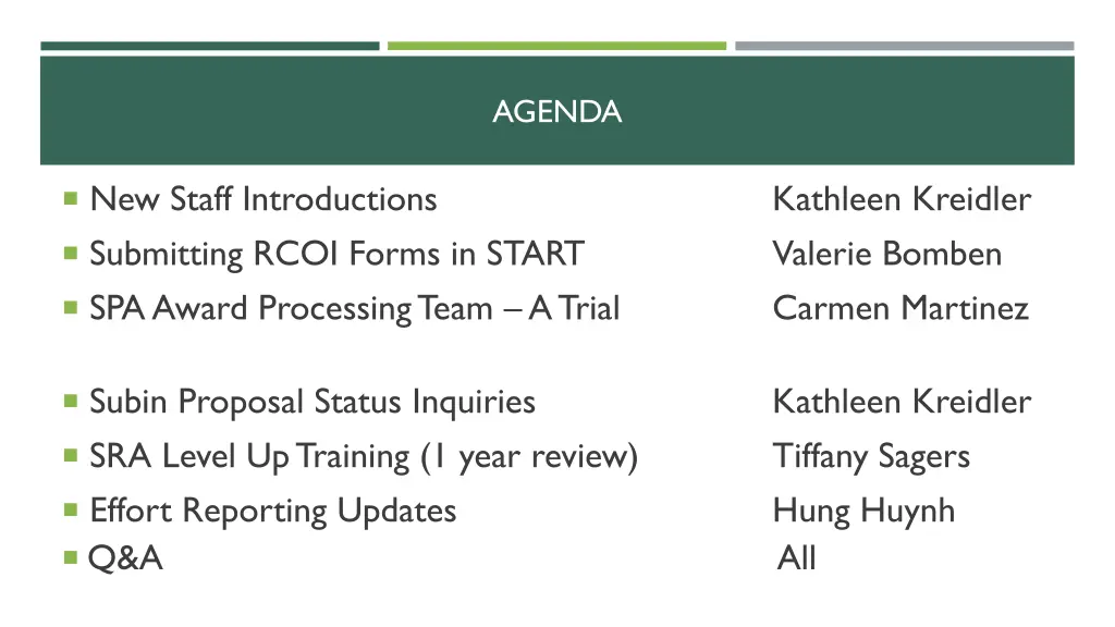 agenda