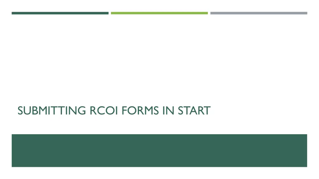 submitting rcoi forms in start