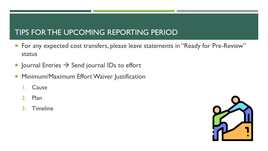 tips for the upcoming reporting period