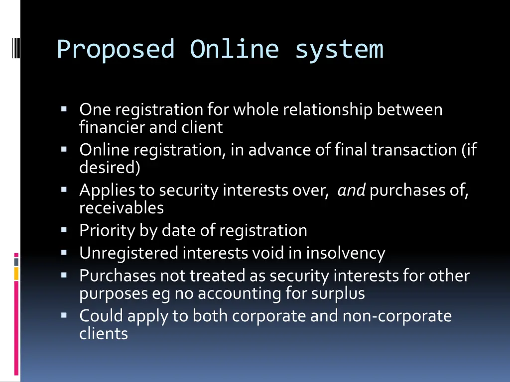proposed online system