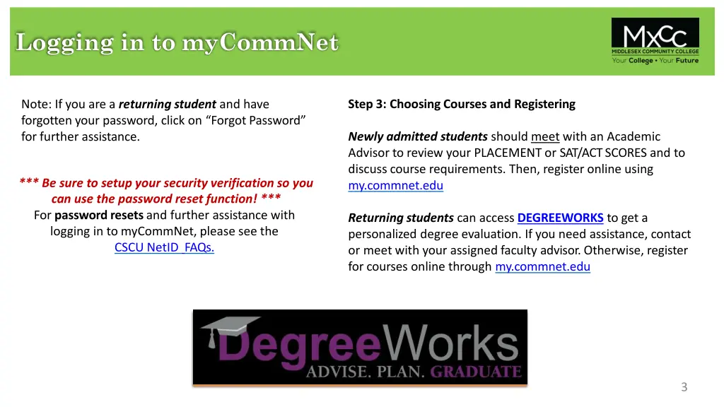 logging in to mycommnet 1