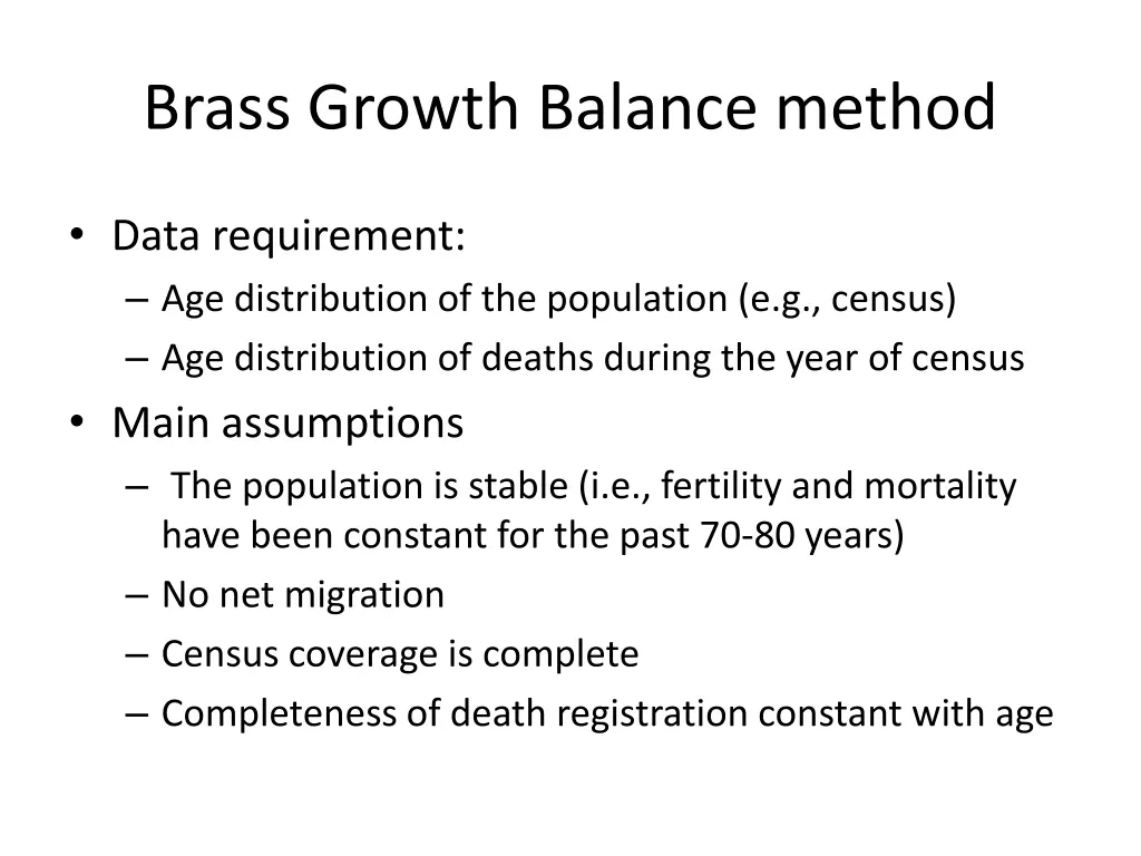 brass growth balance method