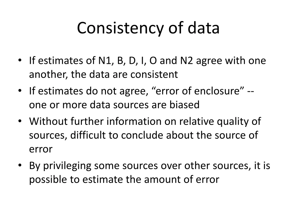 consistency of data