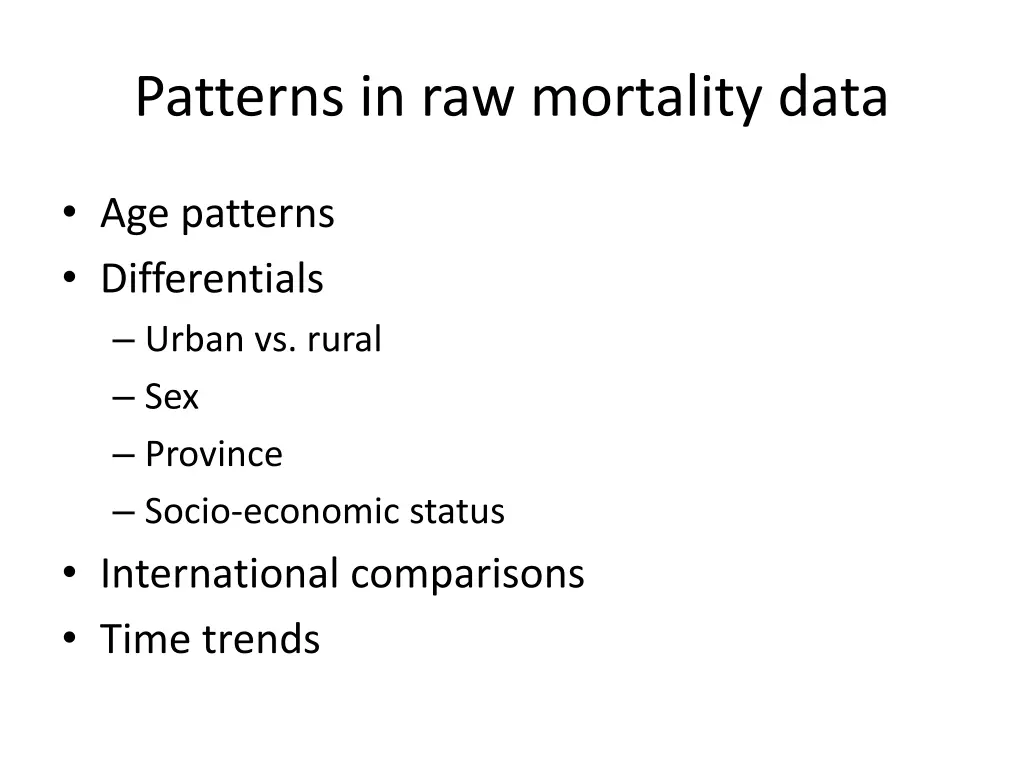 patterns in raw mortality data