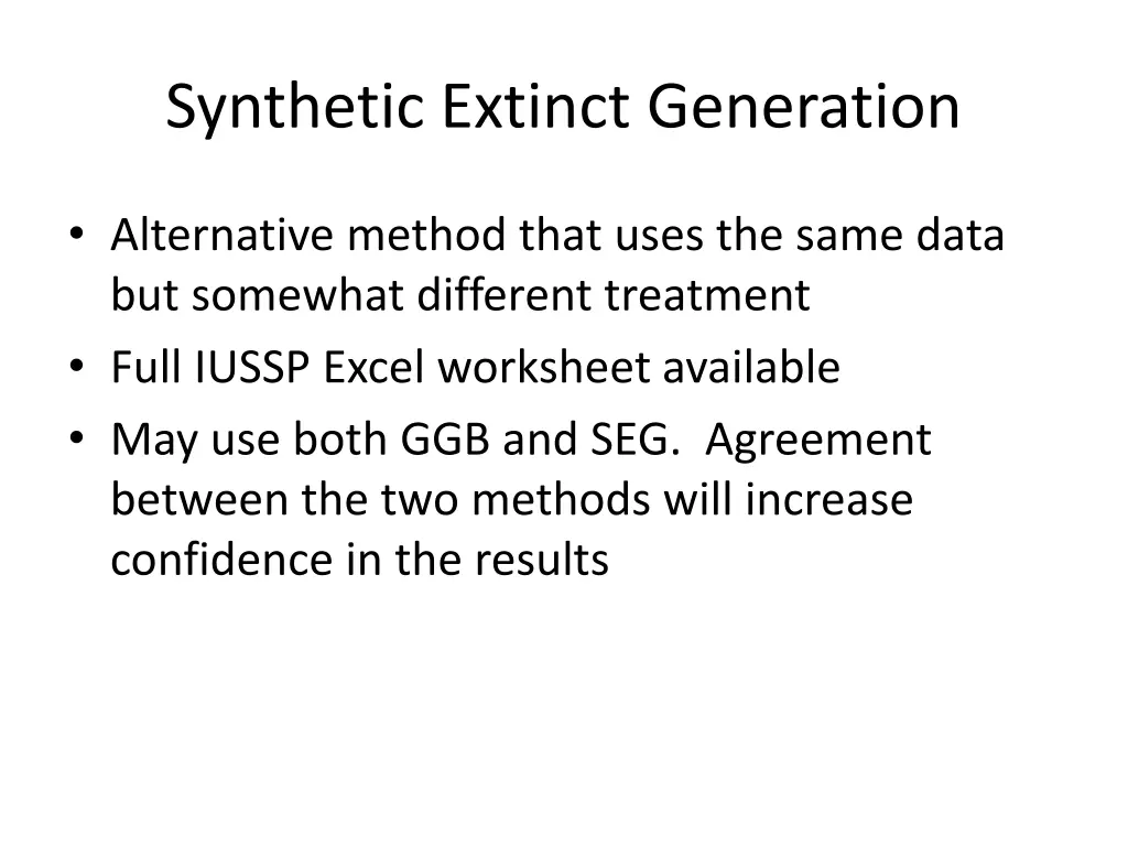 synthetic extinct generation