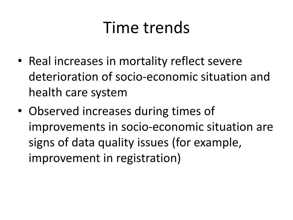 time trends