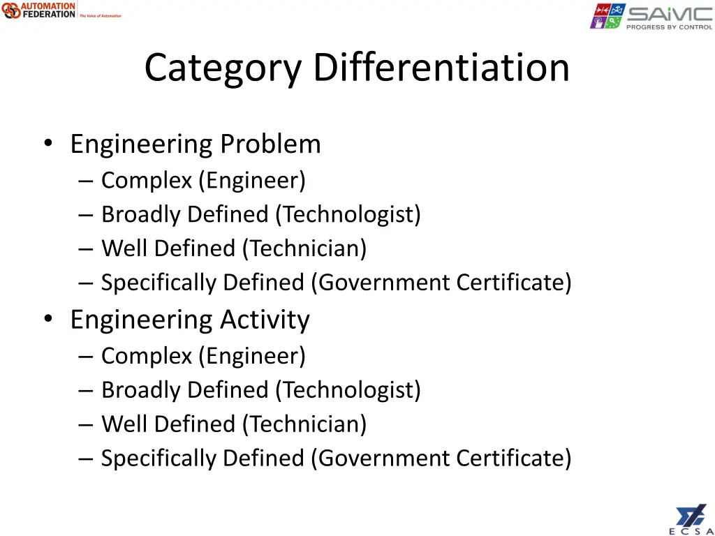 category differentiation