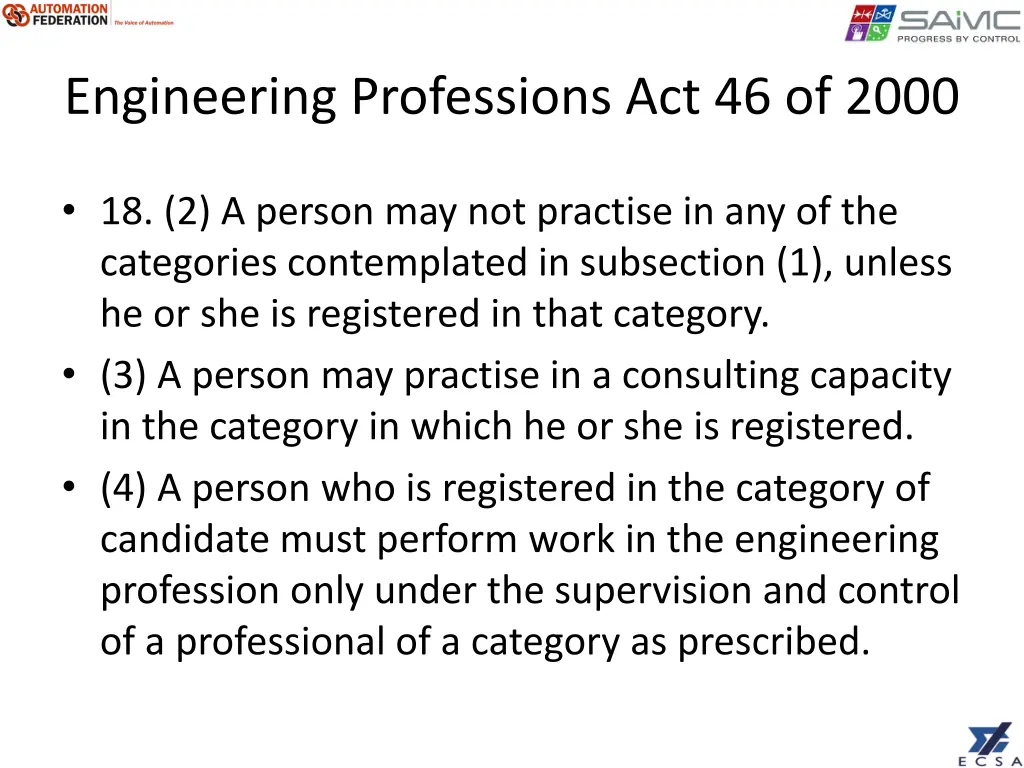 engineering professions act 46 of 2000 1