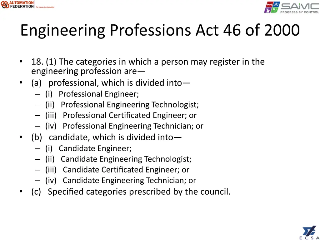 engineering professions act 46 of 2000