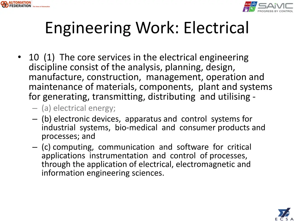 engineering work electrical