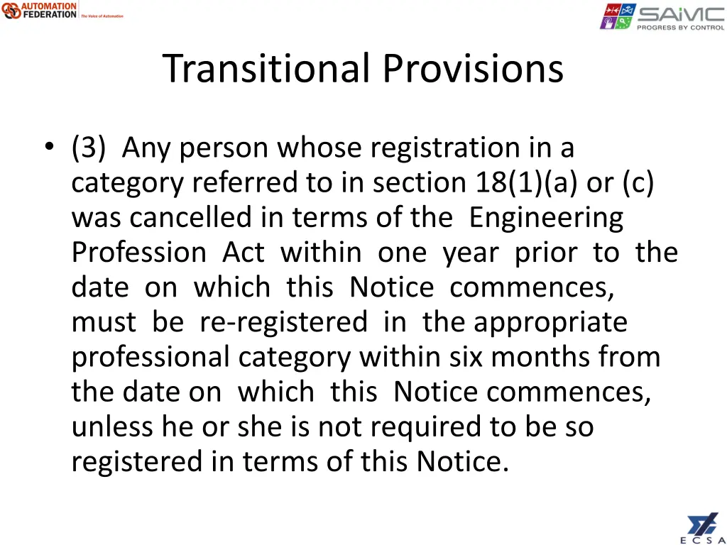 transitional provisions 2