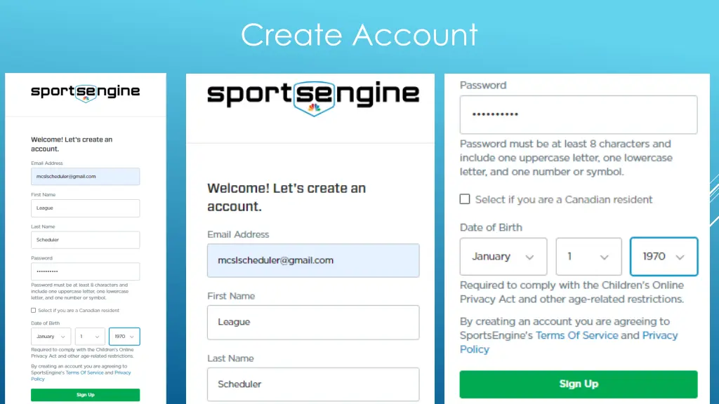 create account