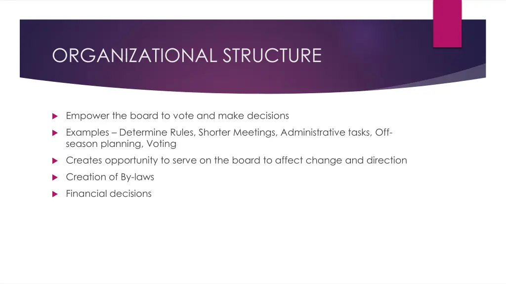organizational structure