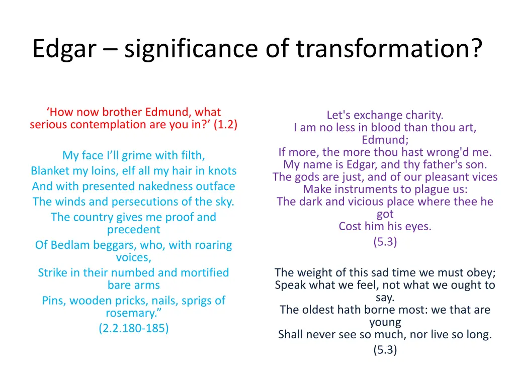 edgar significance of transformation