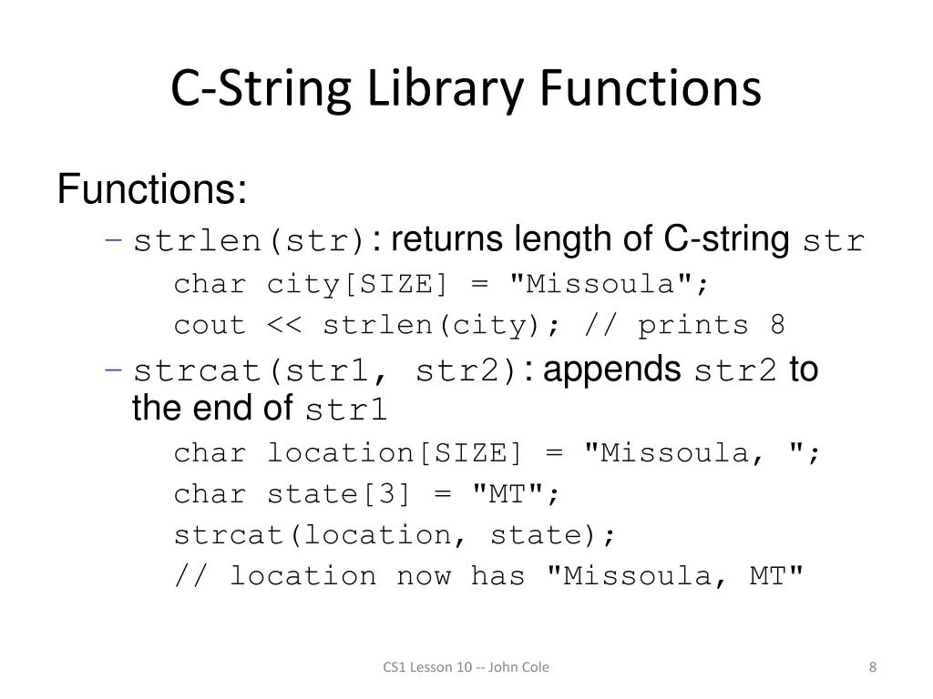 c string library functions 1