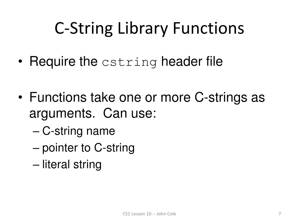 c string library functions