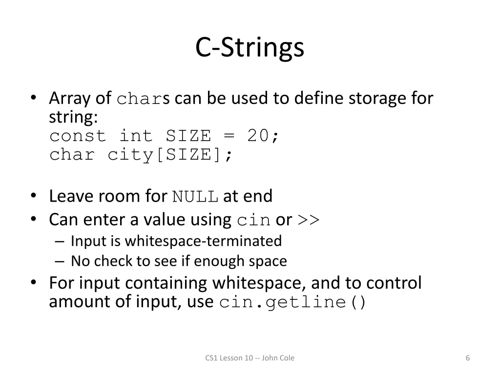 c strings 1