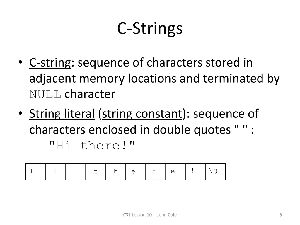 c strings