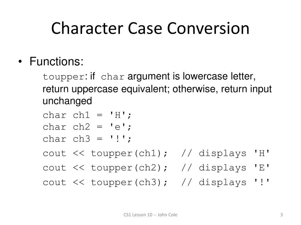 character case conversion