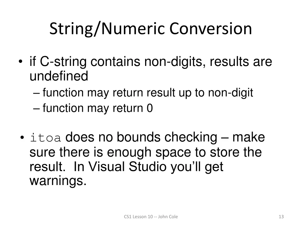 string numeric conversion 2