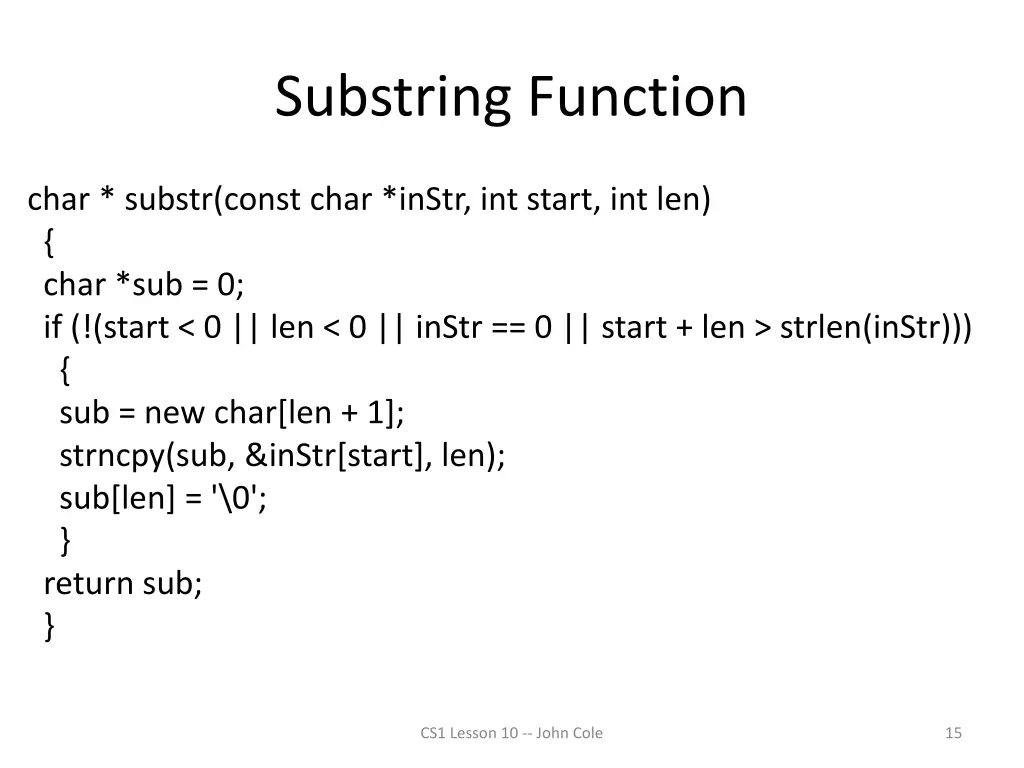 substring function