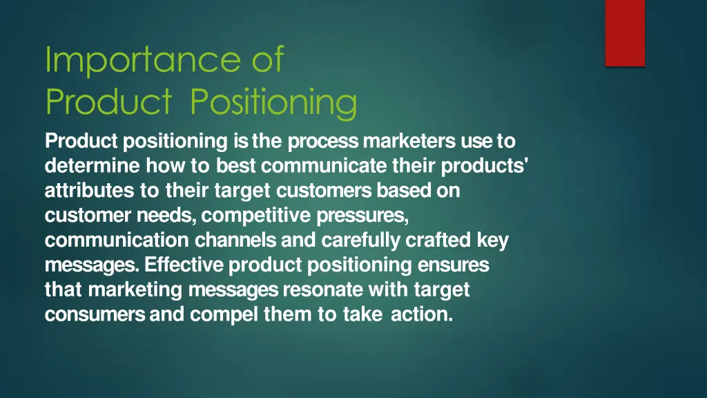 importance of product positioning product