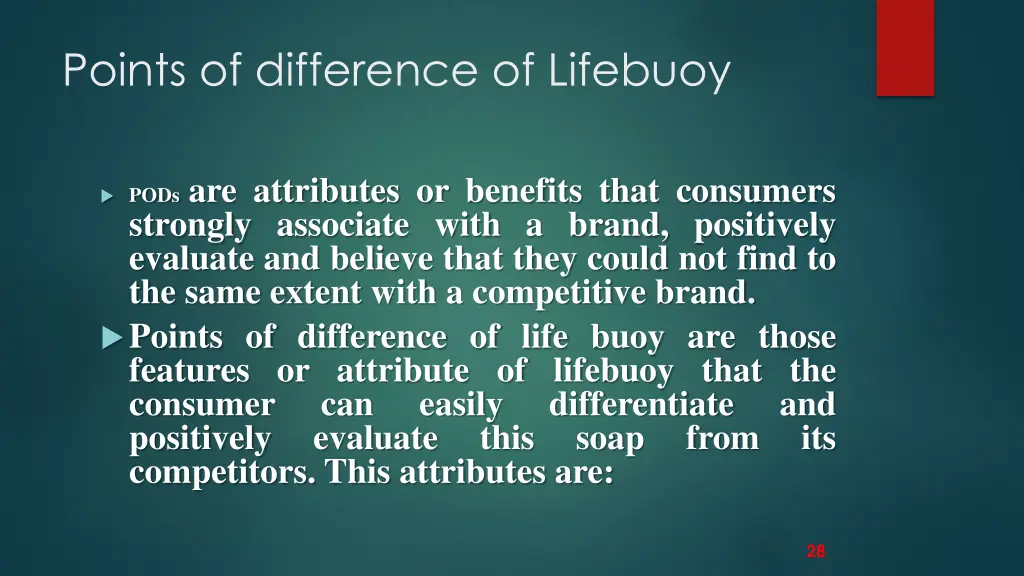 points of difference of lifebuoy