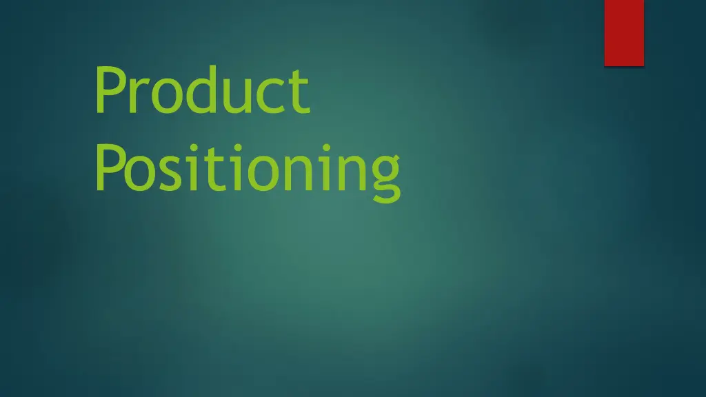 product positioning