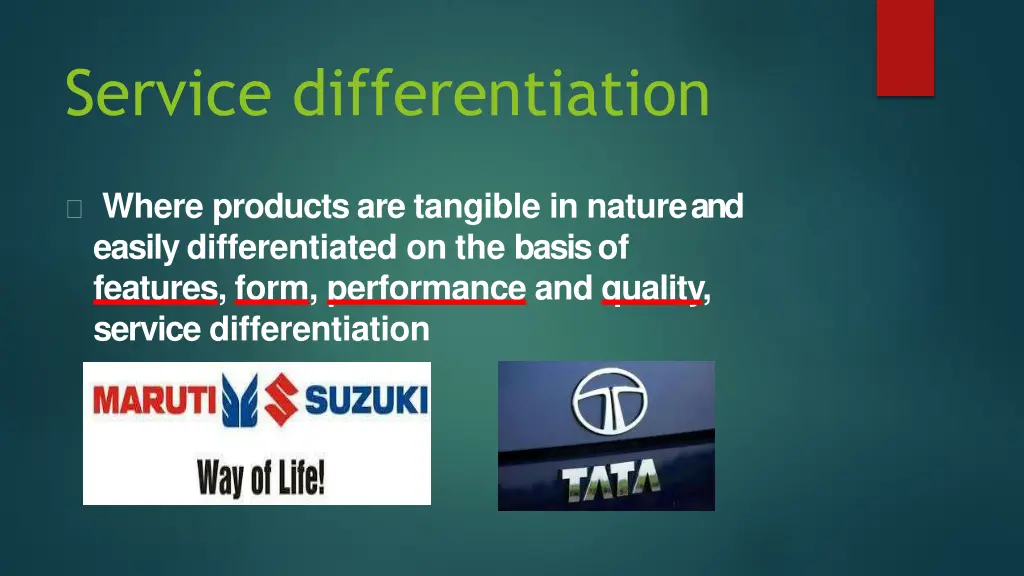 service differentiation