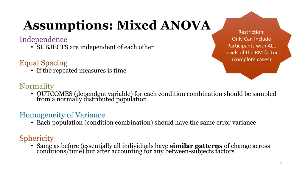 assumptions mixed anova