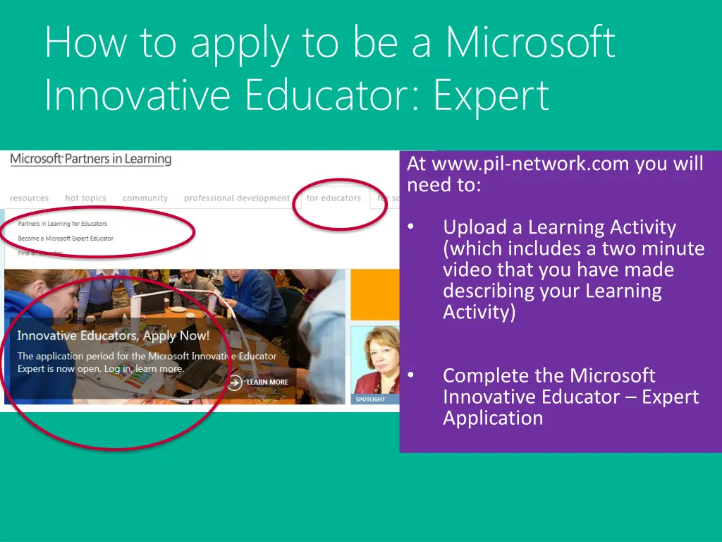how to apply to be a microsoft innovative
