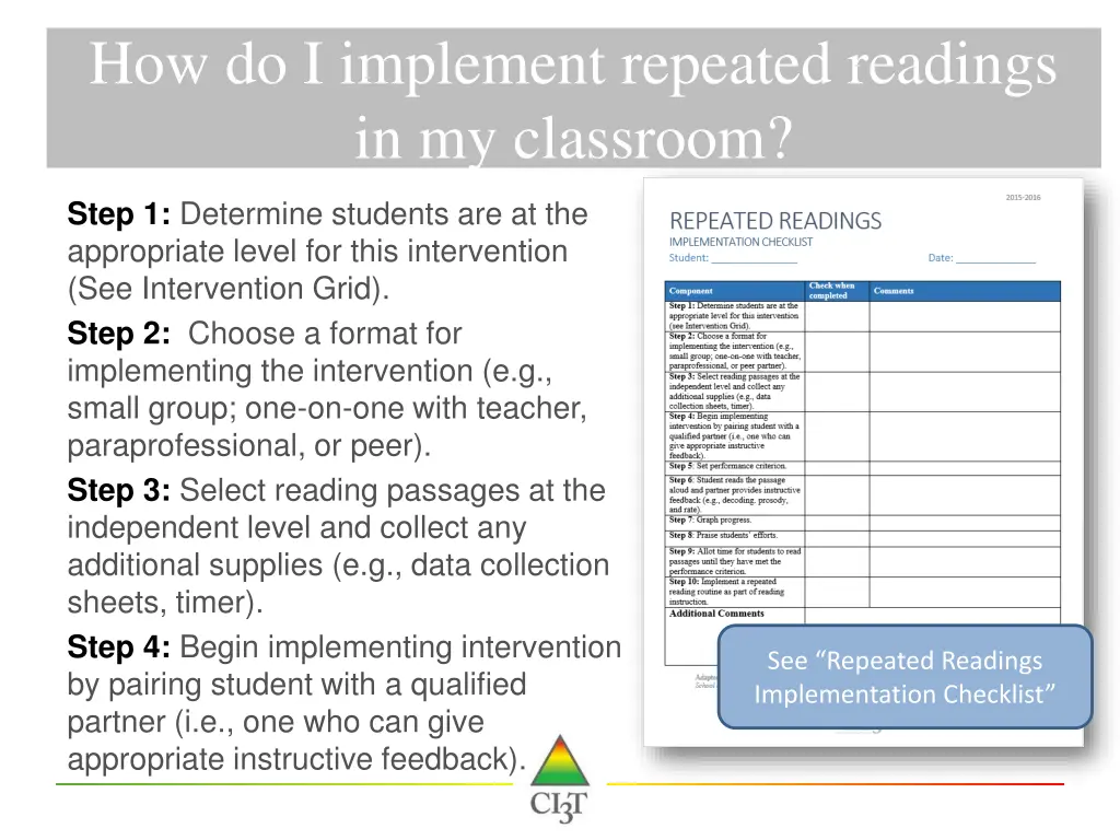 how do i implement repeated readings 3