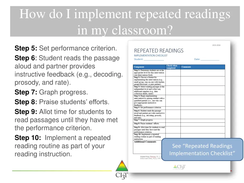 how do i implement repeated readings 4