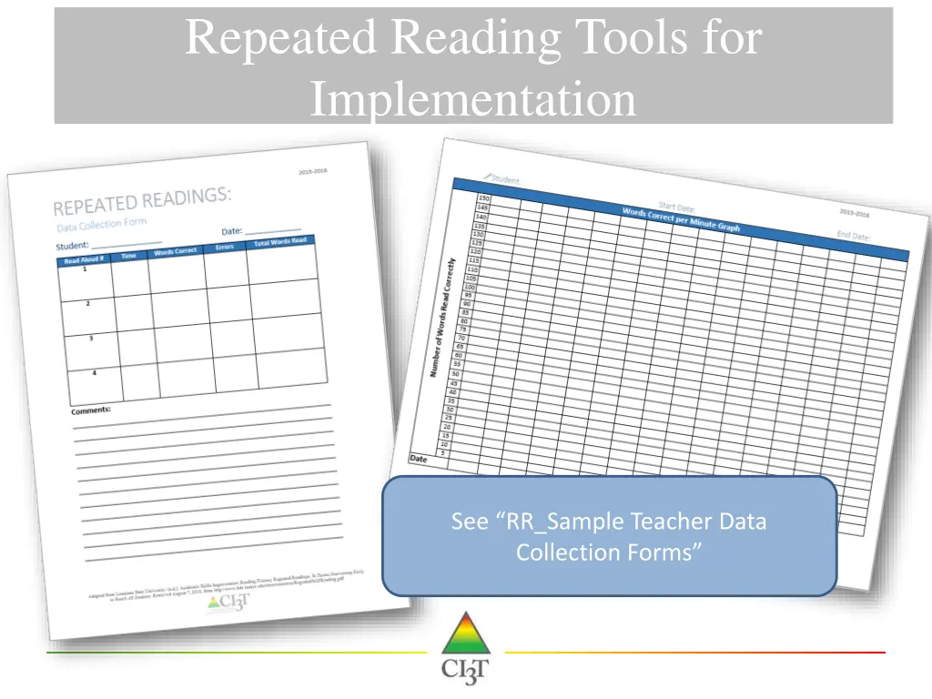 repeated reading tools for implementation 1