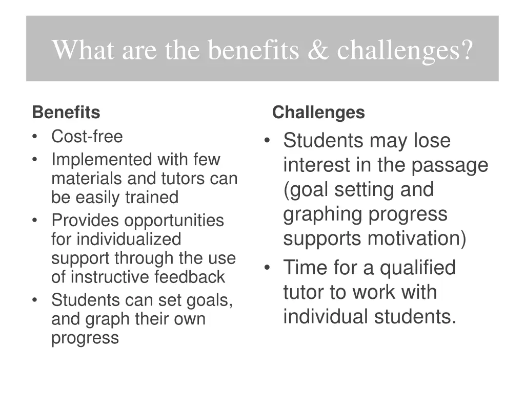 what are the benefits challenges
