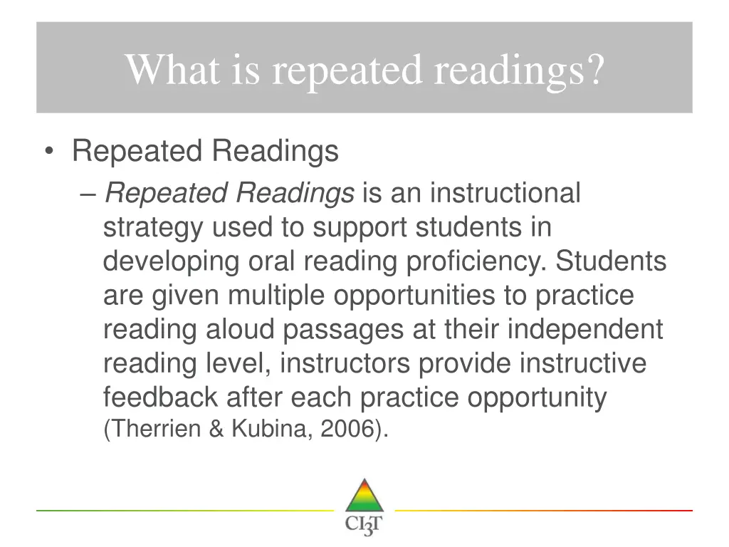 what is repeated readings