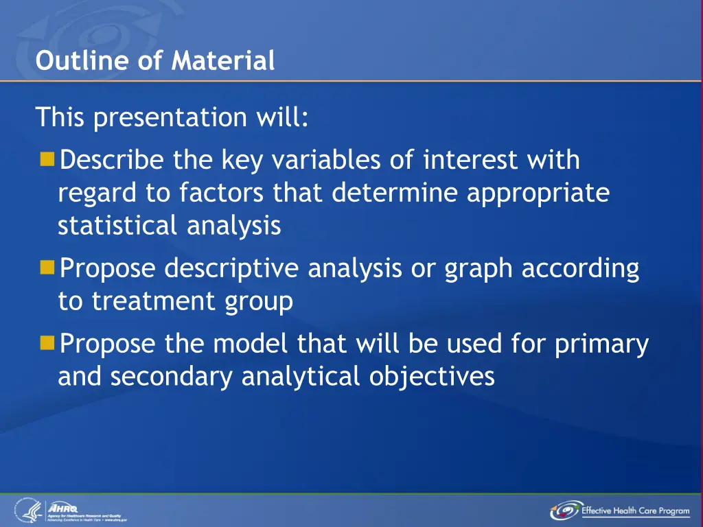 outline of material