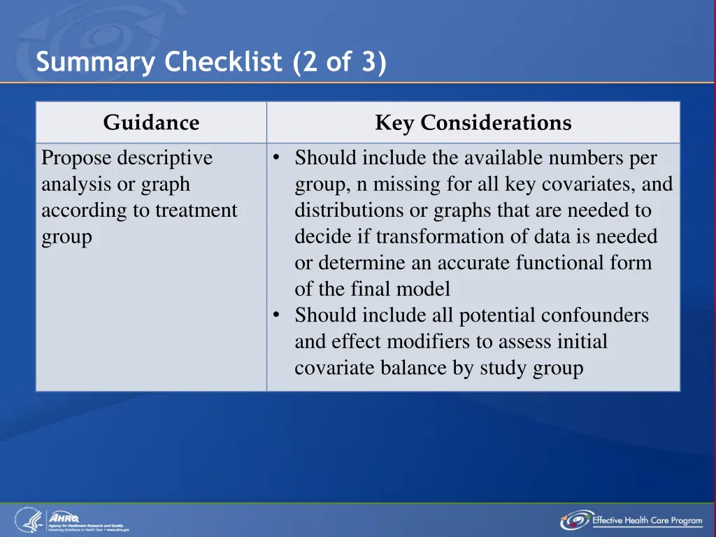 summary checklist 2 of 3