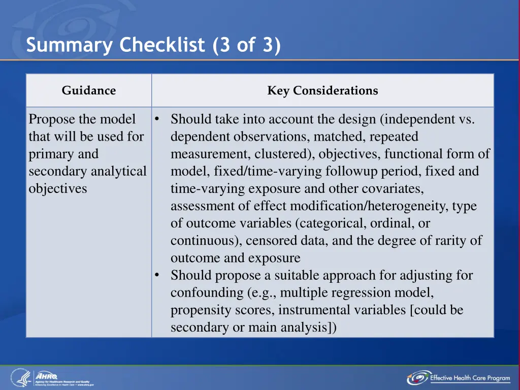 summary checklist 3 of 3