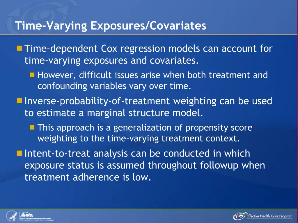 time varying exposures covariates