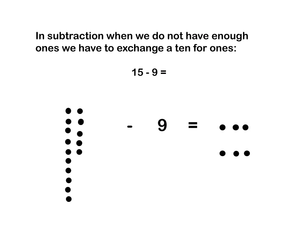 in subtraction when we do not have enough ones