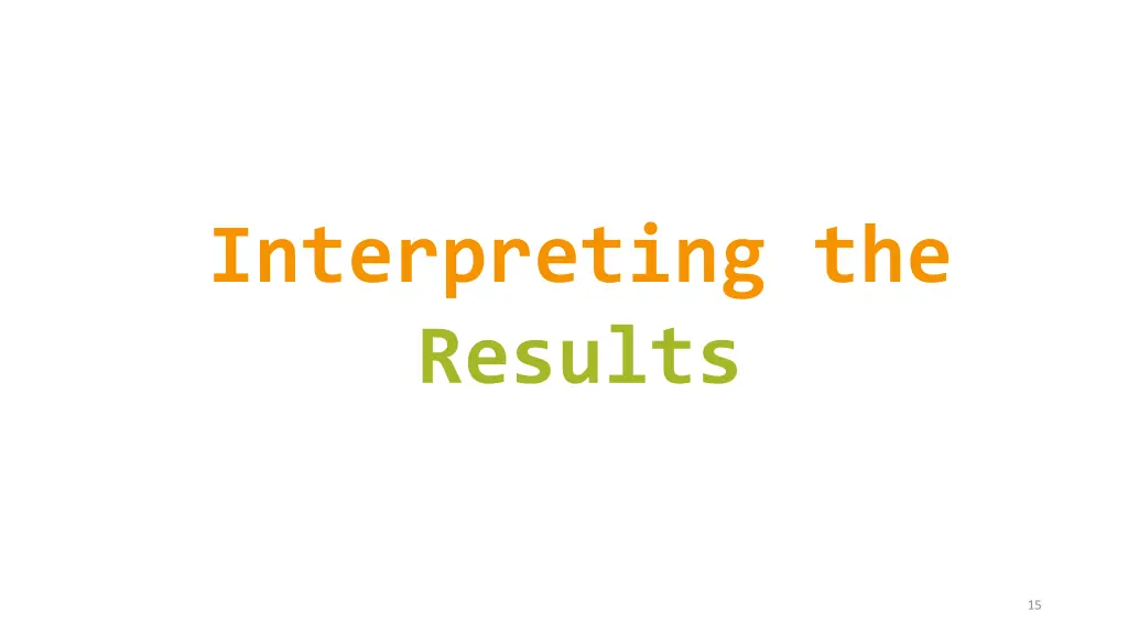 interpreting the results